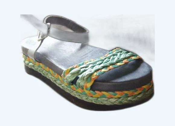 Sandales nus pieds tons bleus